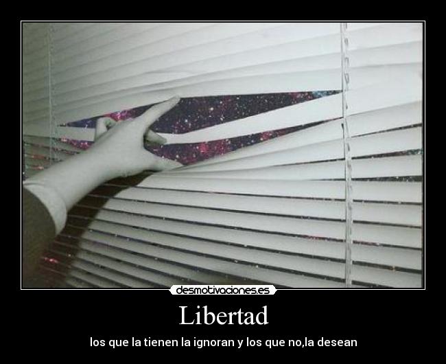 Libertad - los que la tienen la ignoran y los que no,la desean