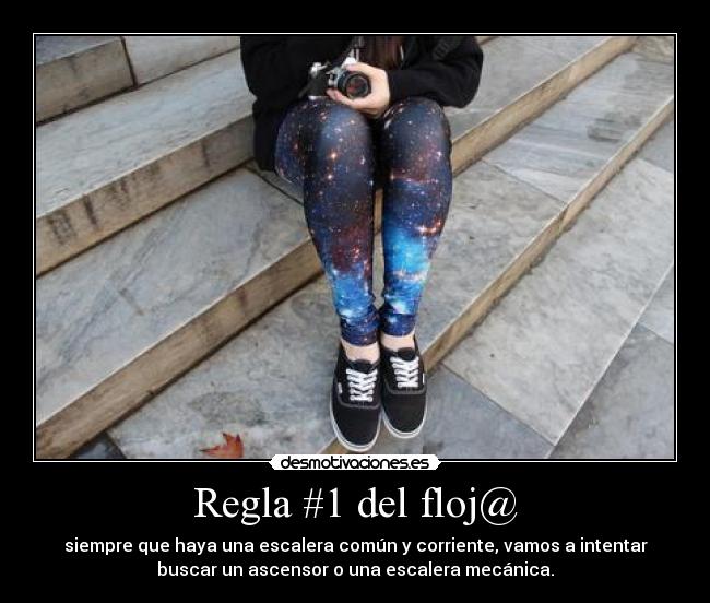 Regla #1 del floj@ - siempre que haya una escalera común y corriente, vamos a intentar
buscar un ascensor o una escalera mecánica.