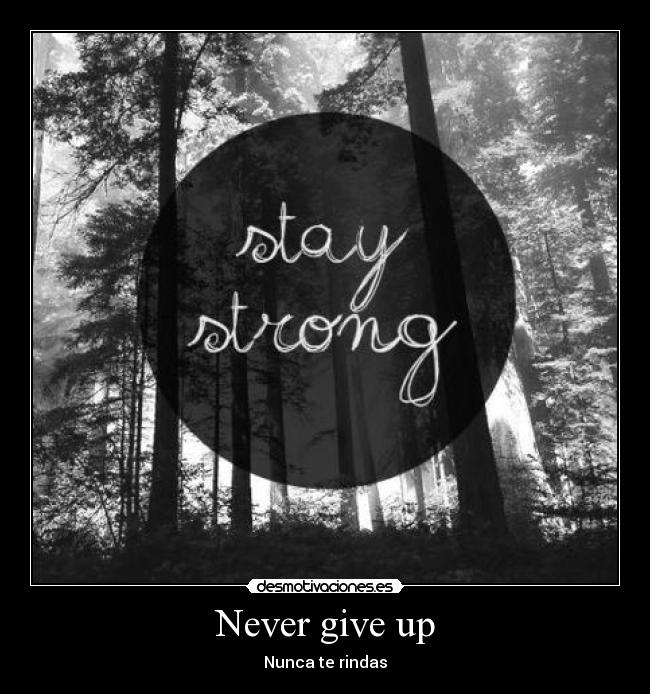 Never give up -