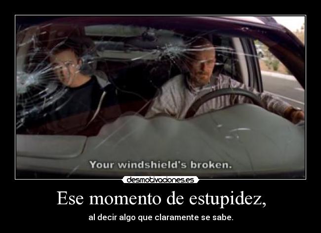 Ese momento de estupidez, -
