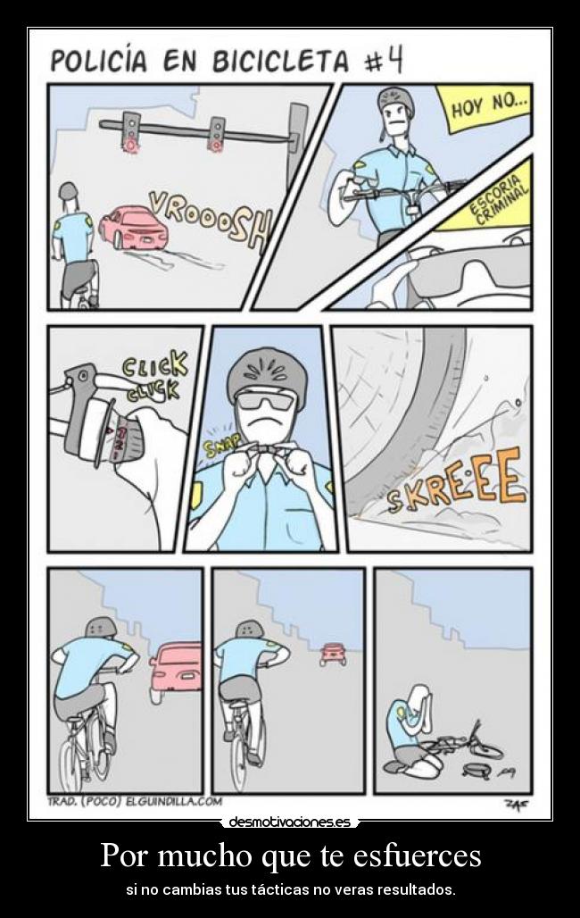 Por mucho que te esfuerces - si no cambias tus tácticas no veras resultados.