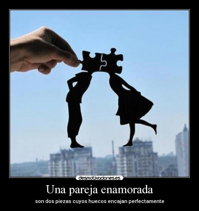 Una pareja enamorada - son dos piezas cuyos huecos encajan perfectamente