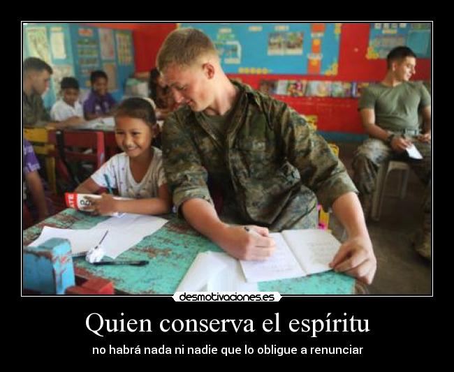 carteles soldado espiritu desmotivaciones