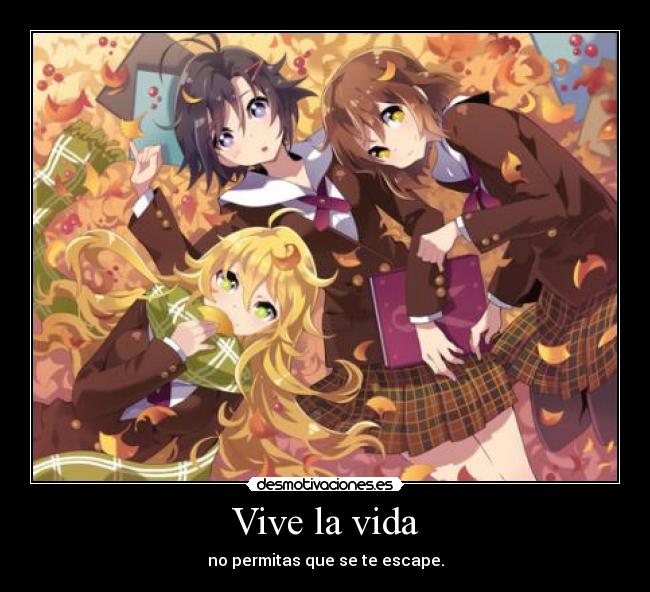 Vive la vida - no permitas que se te escape.