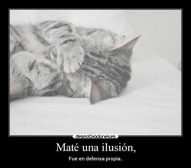Maté una ilusión, - Fue en defensa propia..