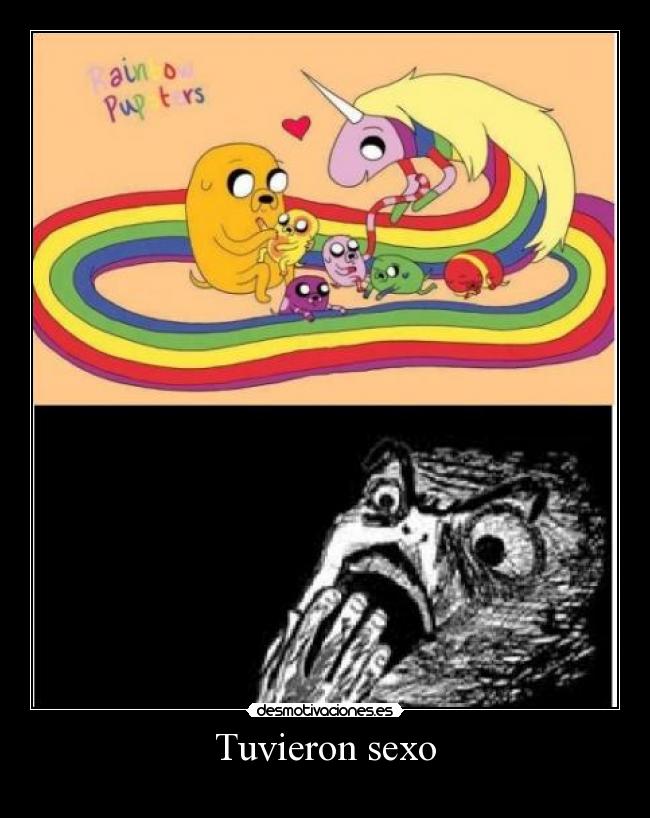 carteles sexo clanfeurry shinigamisempai hora aventura adventure time jake arcoiris sexo desmotivaciones