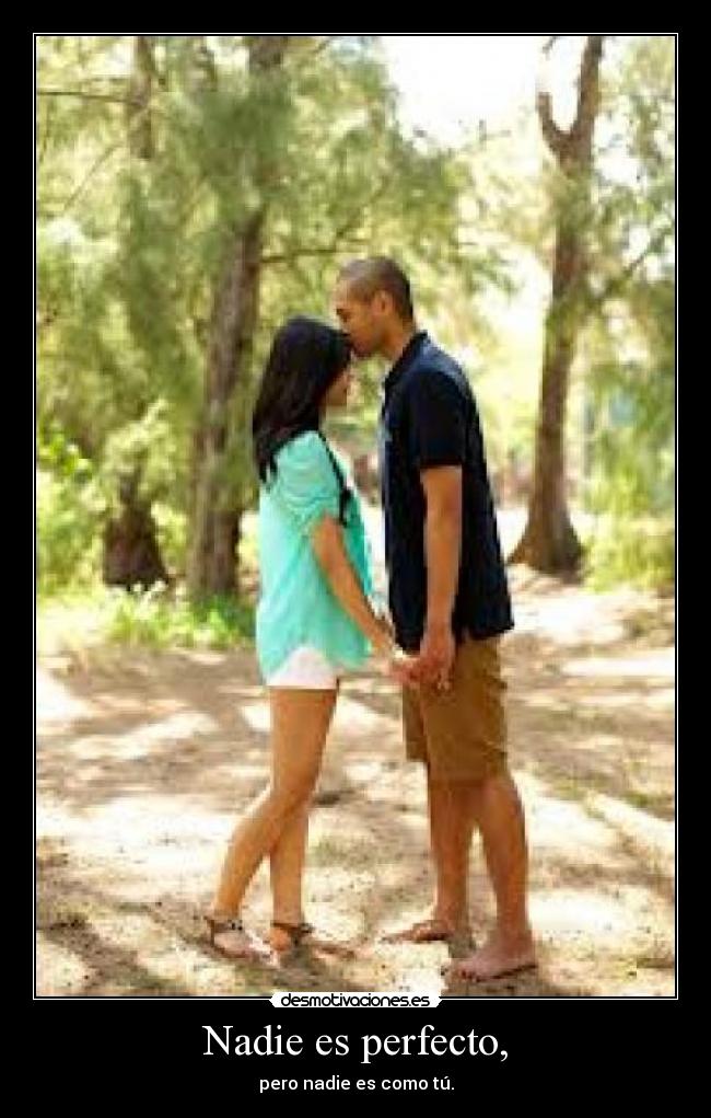 Nadie es perfecto, - pero nadie es como tú.