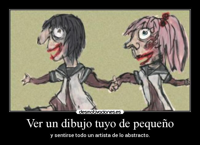 Ver un dibujo tuyo de pequeño -