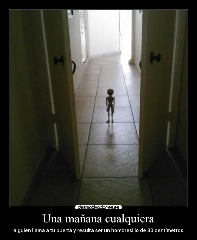 Una mañana cualquiera - alguien llama a tu puerta y resulta ser un hombresillo de 30 centímetros.