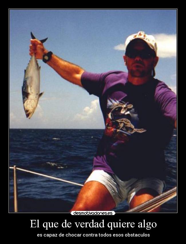 El que de verdad quiere algo - es capaz de chocar contra todos esos obstaculos