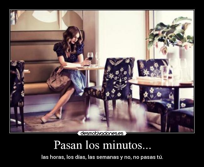 Pasan los minutos... - las horas, los días, las semanas y no, no pasas tú.