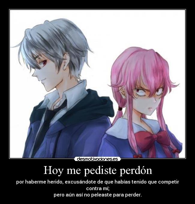 carteles mirai nikki anime perdon pelear desmotivaciones