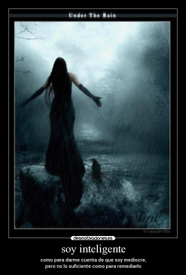 soy inteligente - como para darme cuenta de que soy mediocre,
pero no lo suficiente como para remediarlo