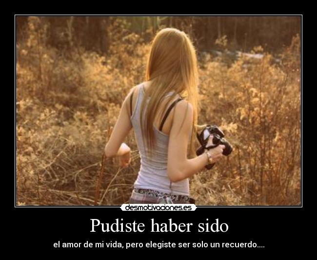 Pudiste haber sido - el amor de mi vida, pero elegiste ser solo un recuerdo....