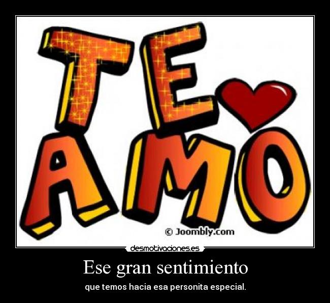 Ese gran sentimiento - que temos hacia esa personita especial.