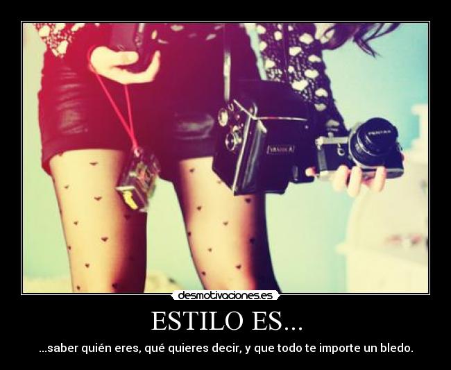 ESTILO ES... - ...saber quién eres, qué quieres decir, y que todo te importe un bledo.