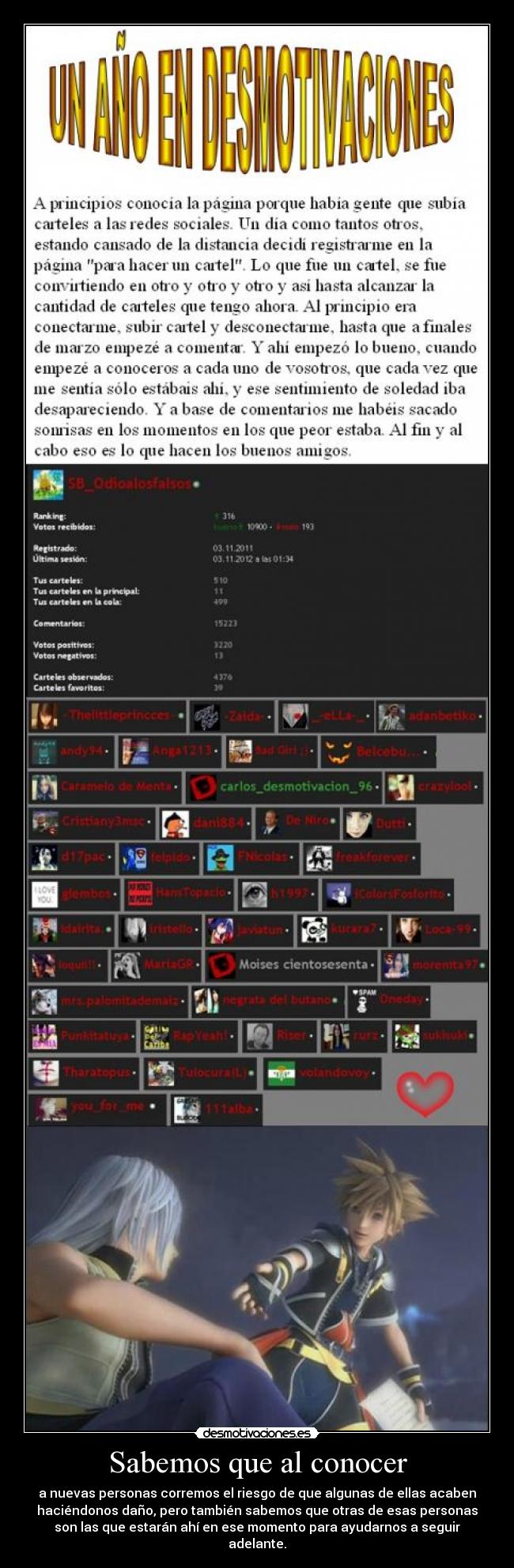 Sabemos que al conocer -