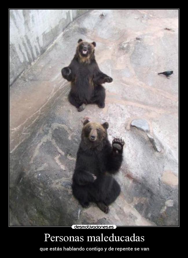 Personas maleducadas - que estás hablando contigo y de repente se van