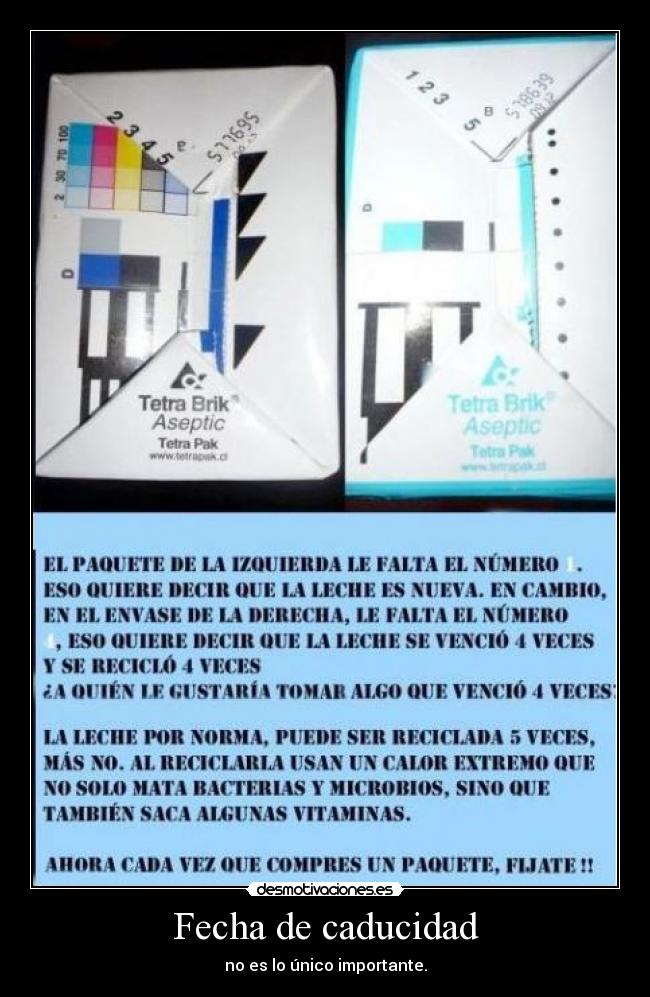 Fecha de caducidad - no es lo único importante.