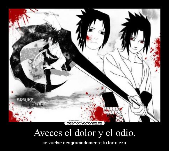 Aveces el dolor y el odio. -