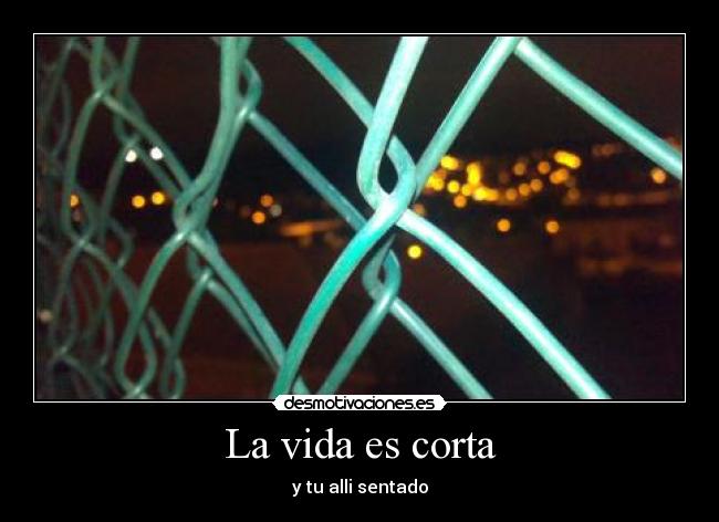 La vida es corta - y tu alli sentado