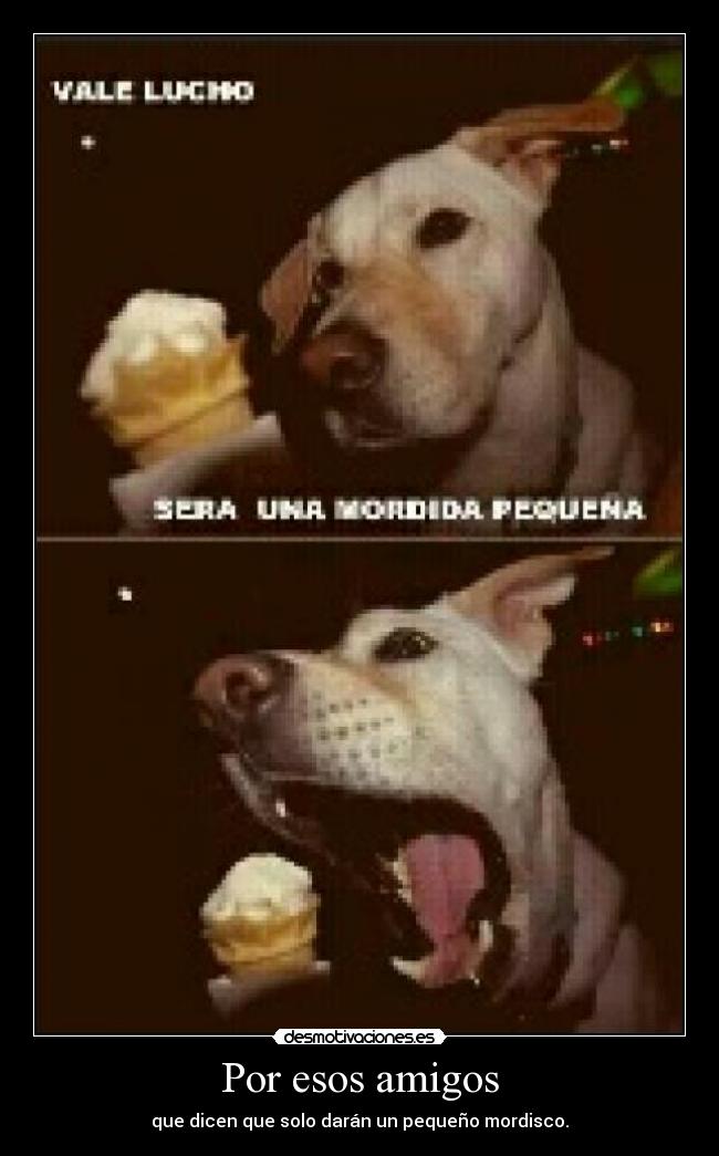Por esos amigos - que dicen que solo darán un pequeño mordisco.