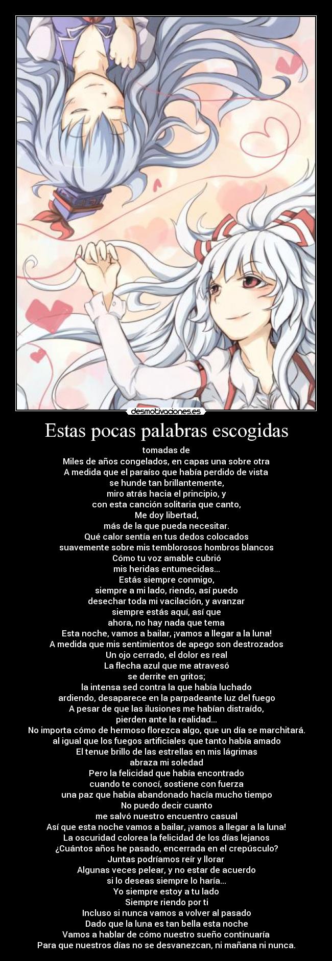 carteles touhou mokou keine anime manga amor cancion yuri desmotivaciones