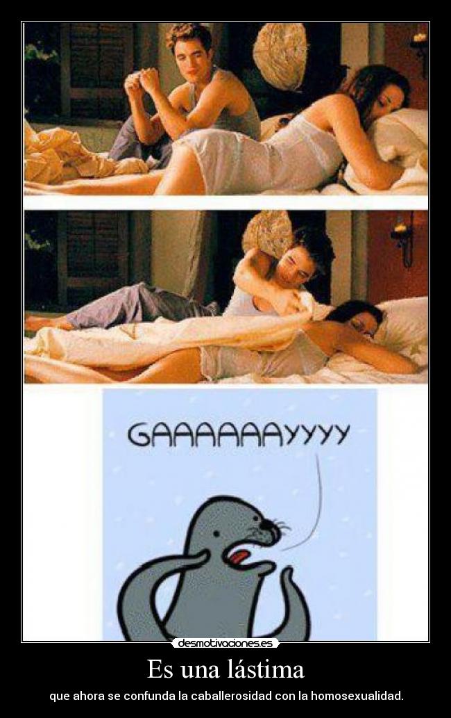Es una lástima - que ahora se confunda la caballerosidad con la homosexualidad.