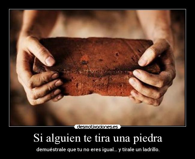 Si alguien te tira una piedra -