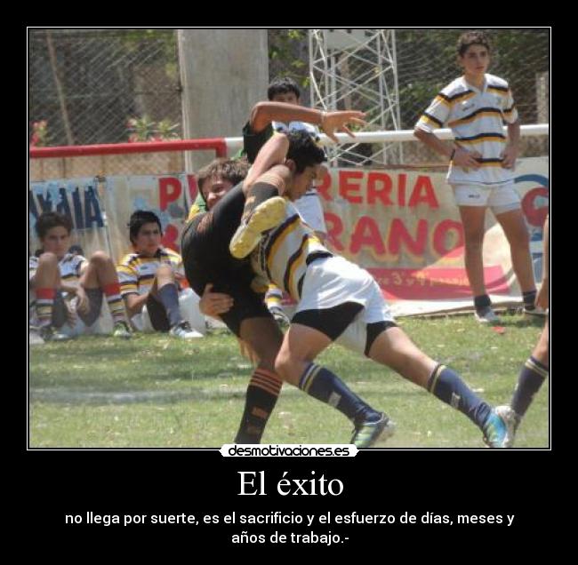 El éxito - no llega por suerte, es el sacrificio y el esfuerzo de días, meses y años de trabajo.-