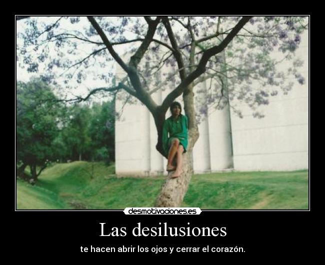 Las desilusiones - te hacen abrir los ojos y cerrar el corazón.