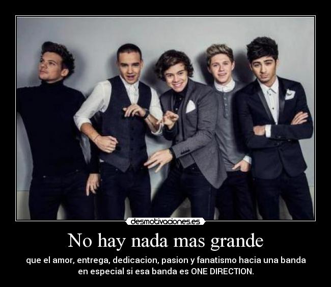 No hay nada mas grande - que el amor, entrega, dedicacion, pasion y fanatismo hacia una banda
en especial si esa banda es ONE DIRECTION.