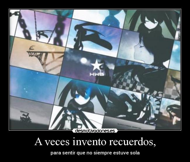 carteles recuerdos black rock shooter anime soledad desmotivaciones