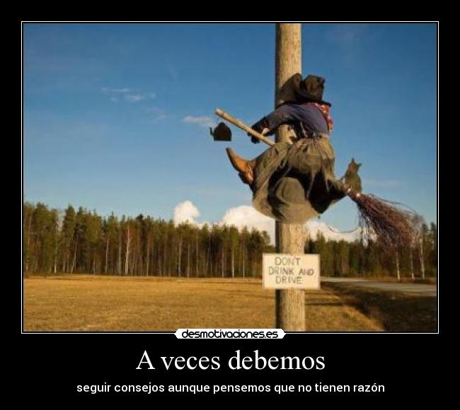 A veces debemos - seguir consejos aunque pensemos que no tienen razón