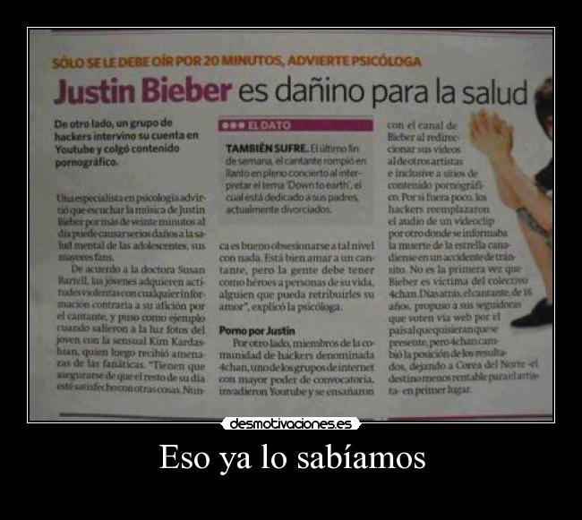 Eso ya lo sabíamos -