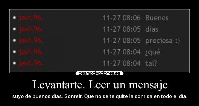 Levantarte. Leer un mensaje -