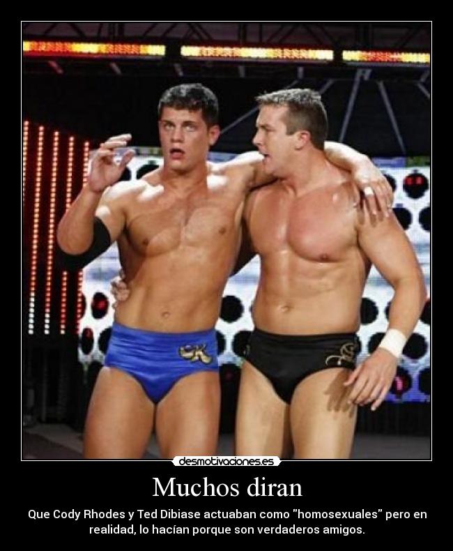 Muchos diran - Que Cody Rhodes y Ted Dibiase actuaban como homosexuales pero en
realidad, lo hacían porque son verdaderos amigos.