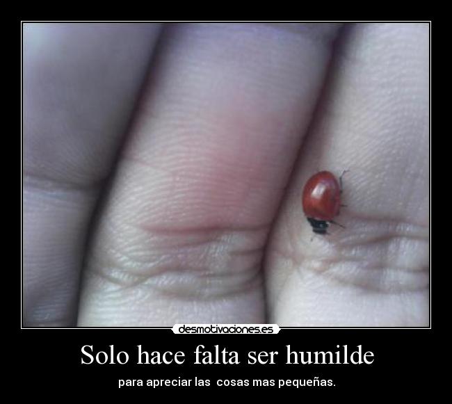 Solo hace falta ser humilde -