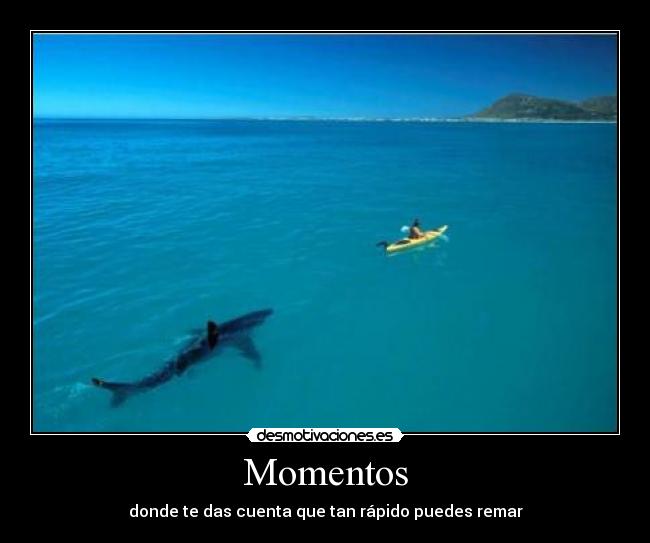 Momentos - donde te das cuenta que tan rápido puedes remar