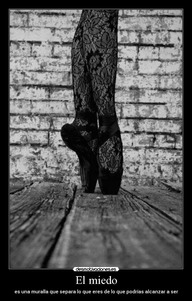 El miedo - es una muralla que separa lo que eres de lo que podrías alcanzar a ser