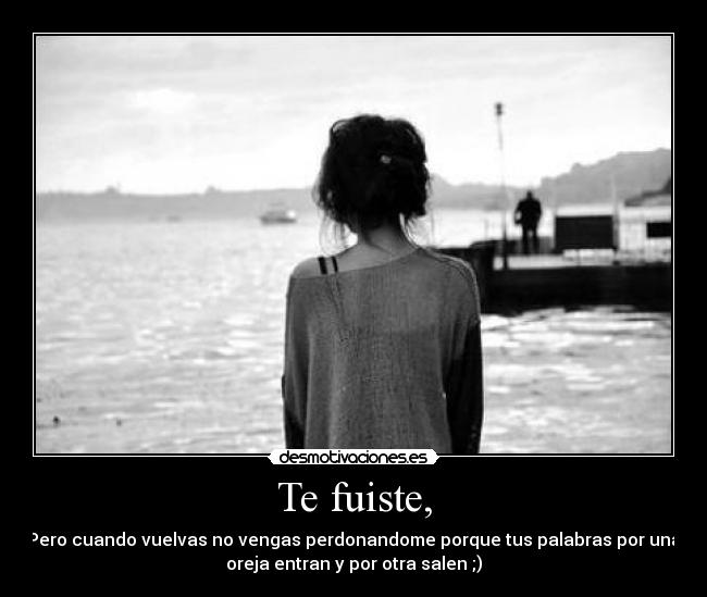 Te fuiste, -