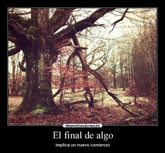 El final de algo - implica un nuevo comienzo