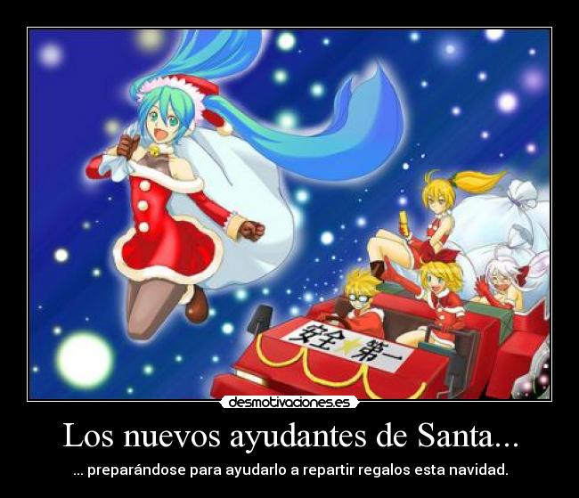 Los nuevos ayudantes de Santa... - ... preparándose para ayudarlo a repartir regalos esta navidad.