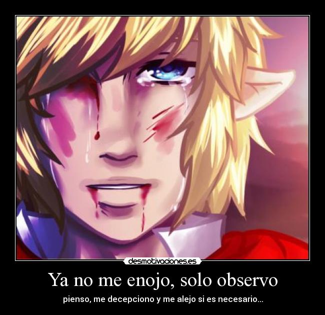 Ya no me enojo, solo observo - pienso, me decepciono y me alejo si es necesario...