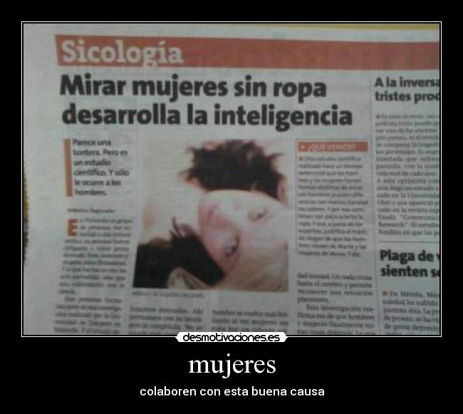 mujeres - colaboren con esta buena causa