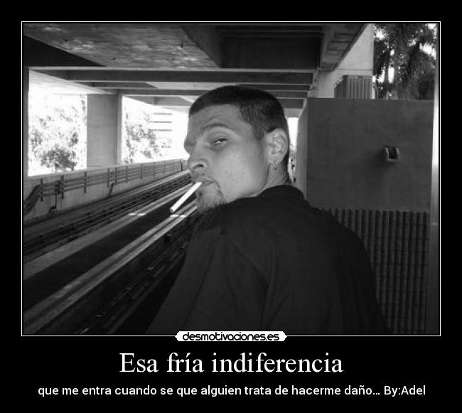 Esa fría indiferencia - que me entra cuando se que alguien trata de hacerme daño… By:Adel