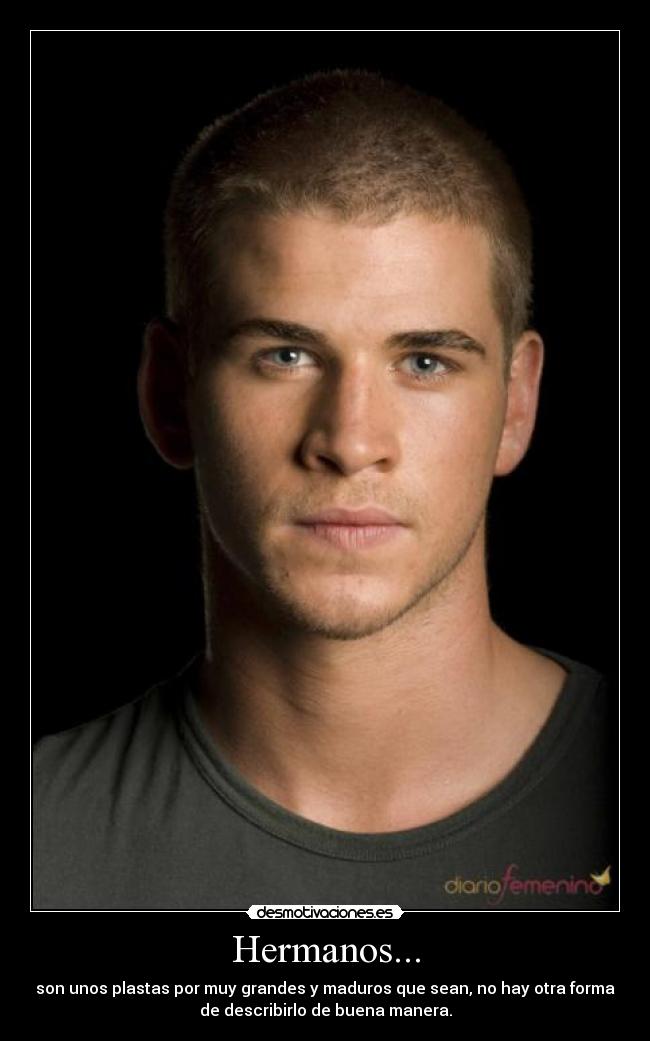 Hermanos... - son unos plastas por muy grandes y maduros que sean, no hay otra forma
de describirlo de buena manera.