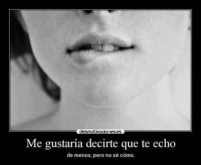 Me gustaría decirte que te echo - de menos, pero no sé cómo.