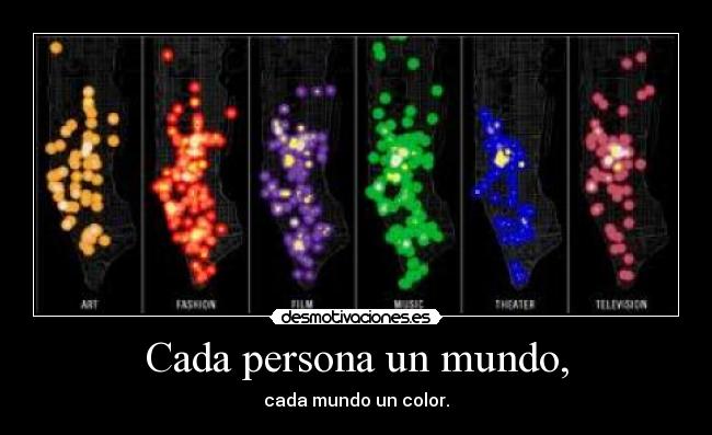 Cada persona un mundo, - cada mundo un color.
