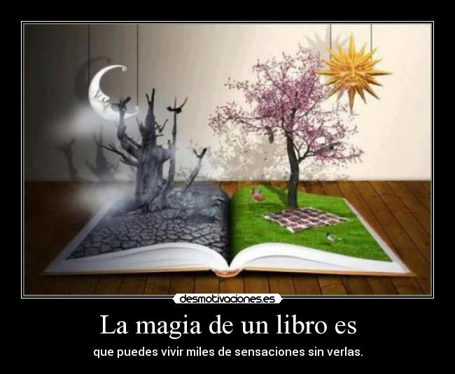 La magia de un libro es - que puedes vivir miles de sensaciones sin verlas.